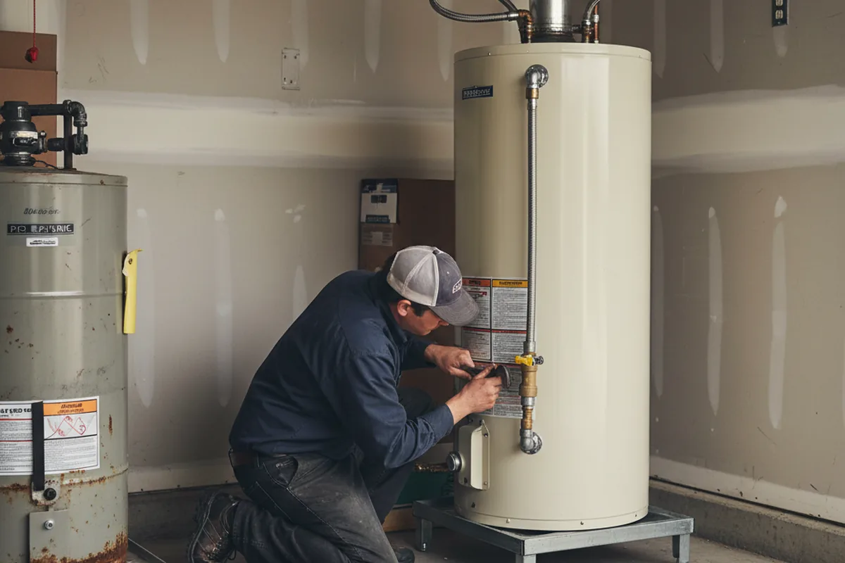 Water heater and shutoff valve replacement in Wayland